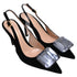 Women's Gianvito Rossi Jaipur 85 Slingback Pumps in Black Velvet