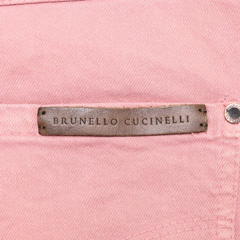 Women's Brunello Cucinelli Straight-Leg Jeans in Pink Cotton