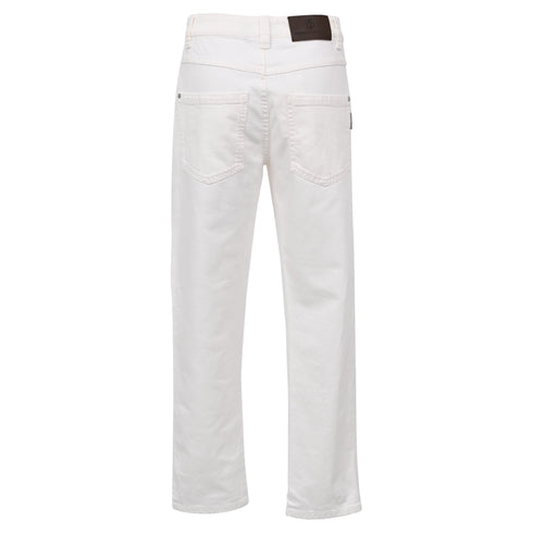 Women's Brunello Cucinelli Straight-Leg Jeans in White Cotton