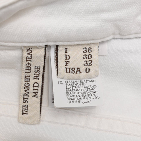 Women's Brunello Cucinelli Straight-Leg Jeans in White Cotton