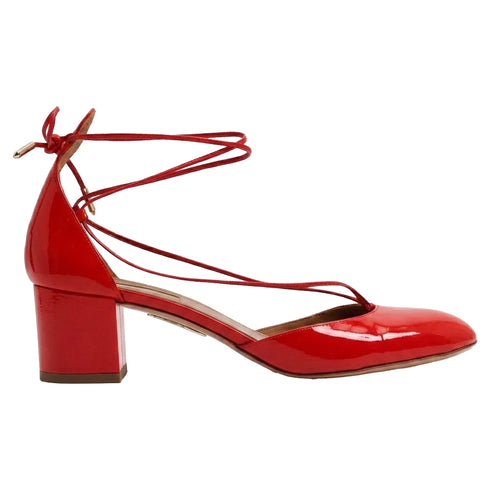 Women's Aquazzura Alexa 50 Pumps in Red Patent Leather