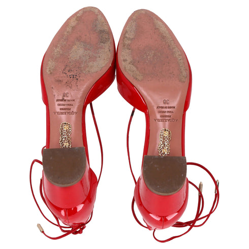 Women's Aquazzura Alexa 50 Pumps in Red Patent Leather