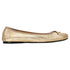 Women's Prada Logo-Plaque Bow Ballet Flats in Metallic Gold Leather