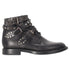 Women's Saint Laurent Studded Ranger Ankle Boots in Black Leather