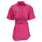 Women's Jacquemus La Chemise Arles Cutout Mini Dress in Pink Viscose