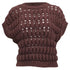 Women's Brunello Cucinelli Open-Work Knitted Top in Brown Cotton