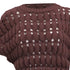 Women's Brunello Cucinelli Open-Work Knitted Top in Brown Cotton