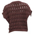 Women's Brunello Cucinelli Open-Work Knitted Top in Brown Cotton