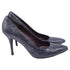 Women's Stuart Weitzman Snake-Embossed Pointed Pumps in Navy Blue Leather