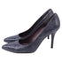 Women's Stuart Weitzman Snake-Embossed Pointed Pumps in Navy Blue Leather