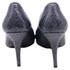 Women's Stuart Weitzman Snake-Embossed Pointed Pumps in Navy Blue Leather