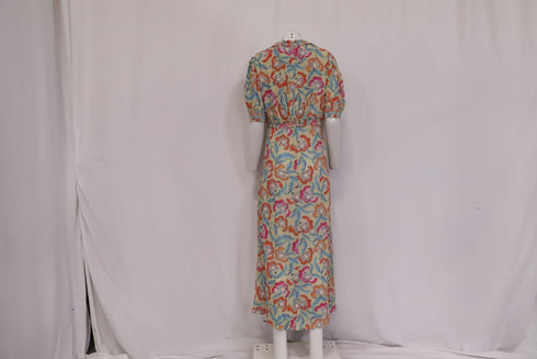 Women's Saloni Lea Printed Midi Dress in Multicolor Viscose
