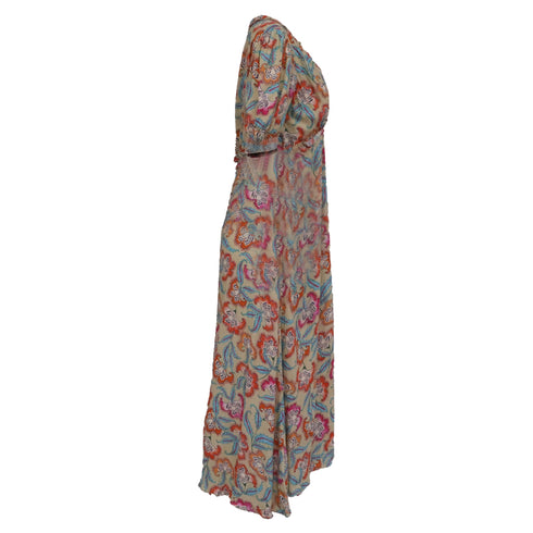 Women's Saloni Lea Printed Midi Dress in Multicolor Viscose