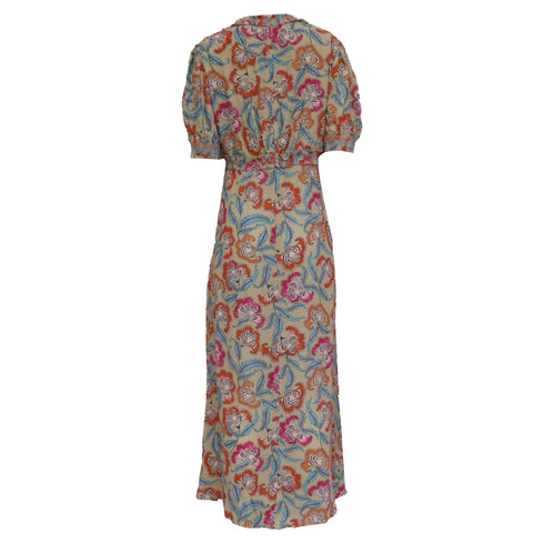 Women's Saloni Lea Printed Midi Dress in Multicolor Viscose