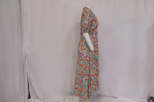 Women's Saloni Lea Printed Midi Dress in Multicolor Viscose