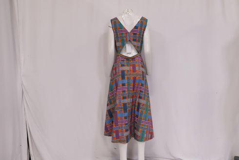 Women's Saloni Zoey Printed Cutout Midi Dress in Multicolor Cotton