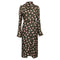 Women's Fendi Printed Midi Dress in Brown Silk