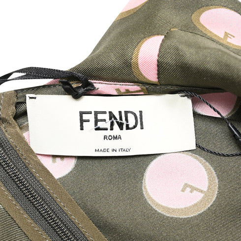 Women's Fendi Printed Midi Dress in Brown Silk
