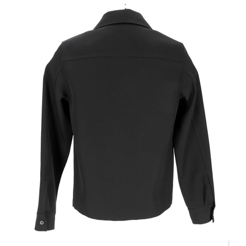 Men's Jil Sander Camp-Collar Overshirt in Black Wool