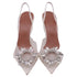 Women's Amina Muaddi Begum Glass Slingback Pumps in White PVC