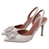 Women's Amina Muaddi Begum Glass Slingback Pumps in White PVC