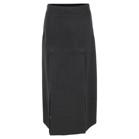 Women's Proenza Schouler Straight Maxi Skirt with Slits in Black Wool