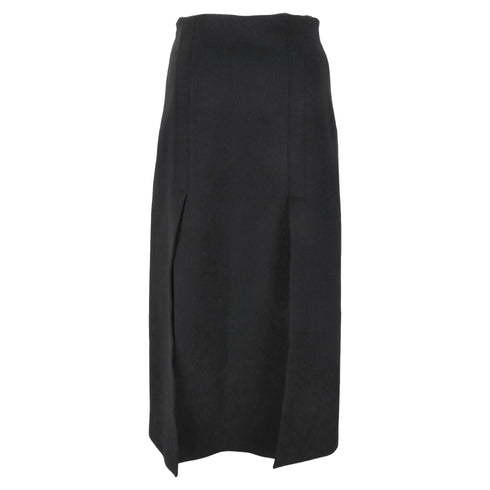 Women's Proenza Schouler Straight Maxi Skirt with Slits in Black Wool