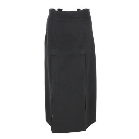 Women's Proenza Schouler Straight Maxi Skirt with Slits in Black Wool