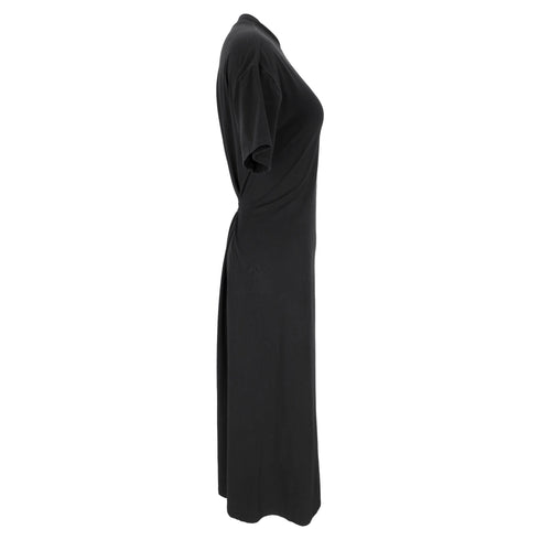 Women's Proenza Schouler Short-Sleeve Midi Dress in Black Cotton