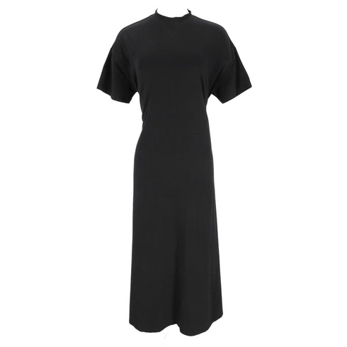 Women's Proenza Schouler Short-Sleeve Midi Dress in Black Cotton