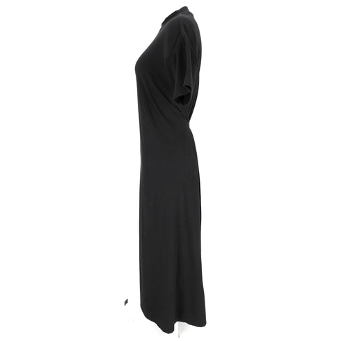 Women's Proenza Schouler Short-Sleeve Midi Dress in Black Cotton