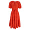 Women's Ulla Johnson Olina Midi Tiered Dress in Coral Cotton