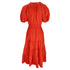 Women's Ulla Johnson Olina Midi Tiered Dress in Coral Cotton