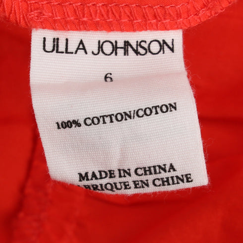 Women's Ulla Johnson Olina Midi Tiered Dress in Coral Cotton
