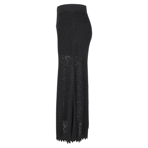 Women's Ulla Johnson Lace Maxi Skirt in Black Viscose