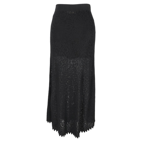 Women's Ulla Johnson Lace Maxi Skirt in Black Viscose