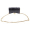Hourglass Chain Wallet Crocodile Embossed Leather