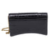 Hourglass Chain Wallet Crocodile Embossed Leather