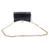 Hourglass Chain Wallet Crocodile Embossed Leather