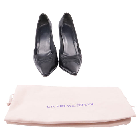 Women's Stuart Weitzman Pointed-Toe Pumps in Black Leather