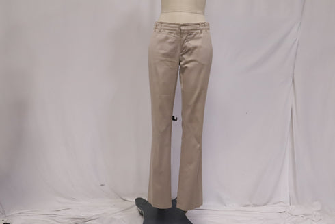 Women's Gucci Bootcut Trousers in Beige Cotton