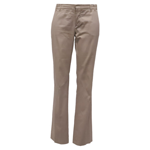 Women's Gucci Bootcut Trousers in Beige Cotton