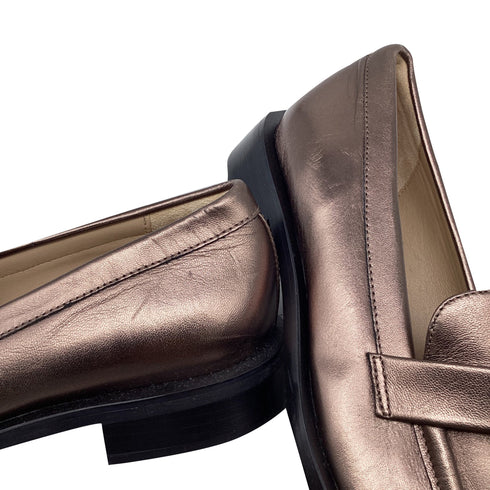 Women's Stuart Weitzman Palmer Loafers in Bronze Leather