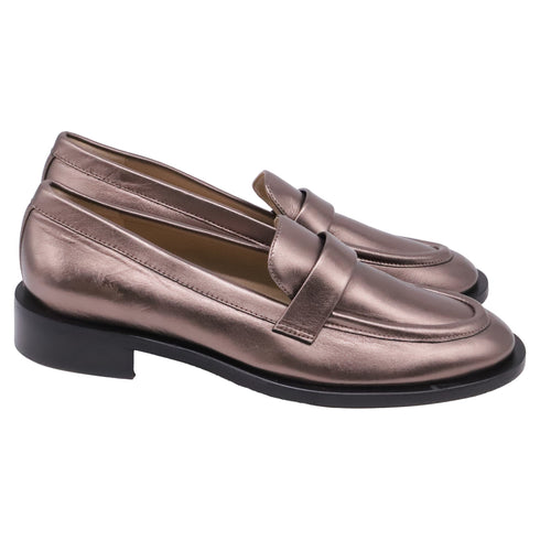 Women's Stuart Weitzman Palmer Loafers in Bronze Leather
