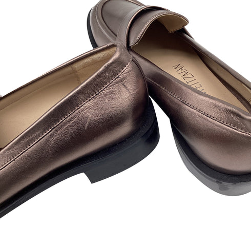 Women's Stuart Weitzman Palmer Loafers in Bronze Leather