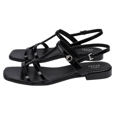 Women's See by Chloé Braided Strap Sandals in Black Leather