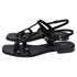 Women's See by Chloé Braided Strap Sandals in Black Leather