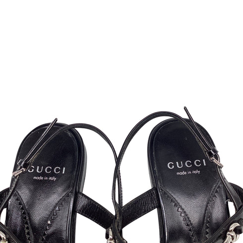 Women's See by Chloé Braided Strap Sandals in Black Leather