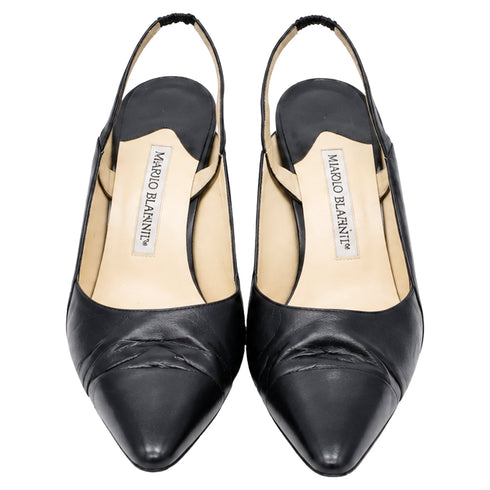 Women's Manolo Blahnik Slingback Pumps in Black Leather