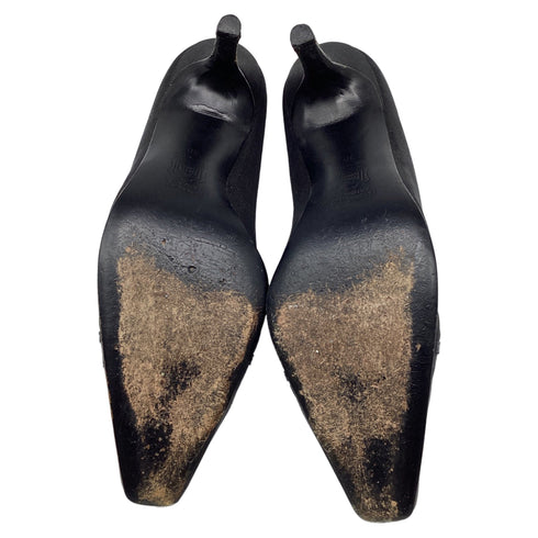 Women's Manolo Blahnik Slingback Pumps in Black Leather